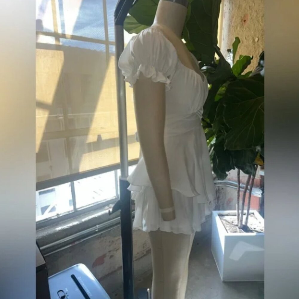 Saints + Secrets Elegant White Off-Shoulder Romper - Picture 6 of 10